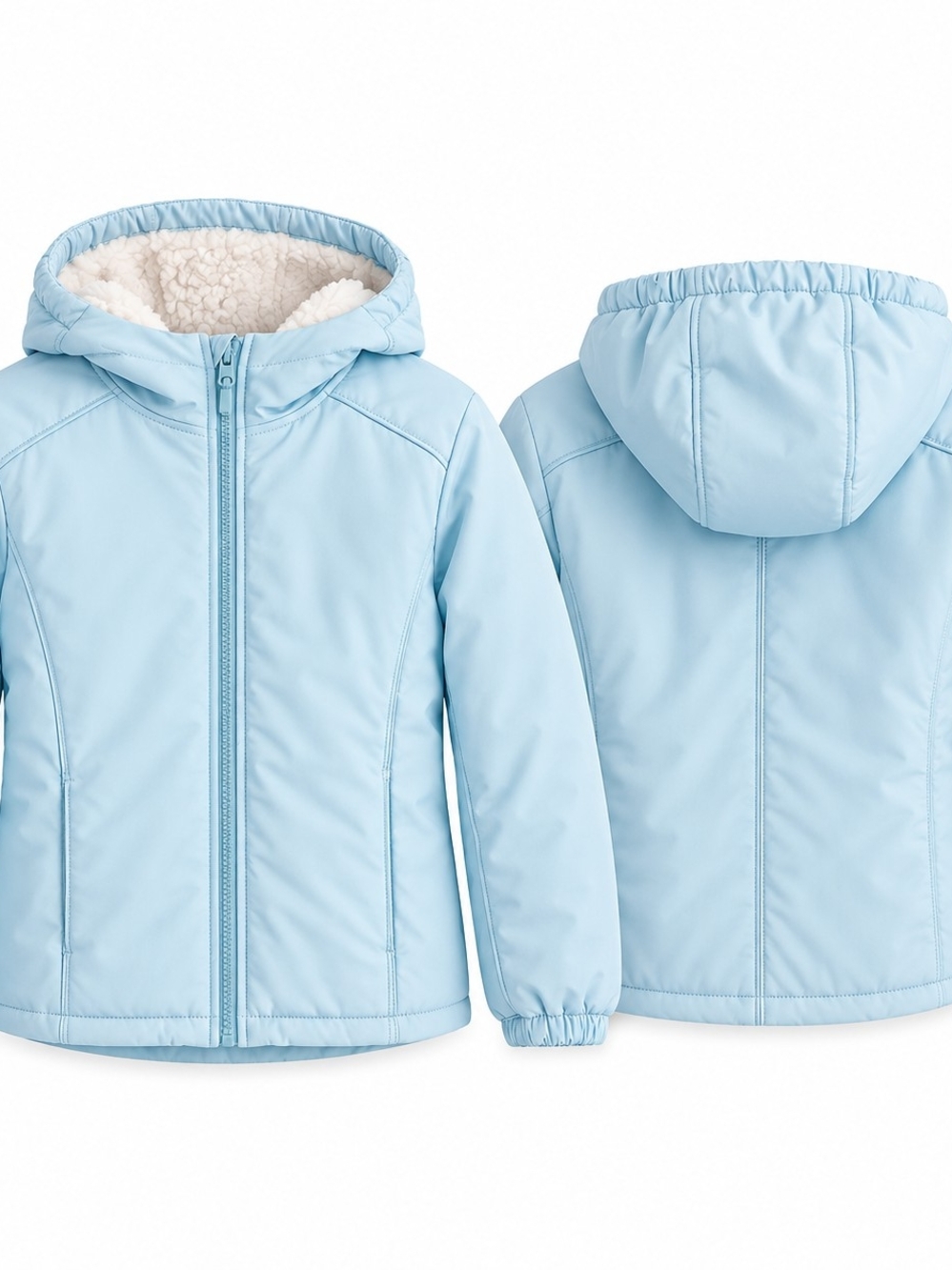 All in Motion Girls M (8) Light Blue Sherpa Lined Softshell Jacket Gorpcore Athl